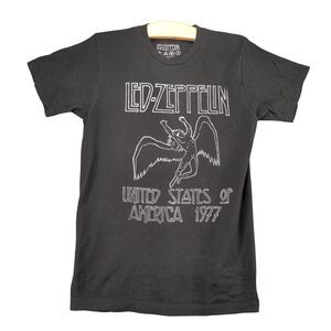 Retro Led Zeppelin United State of America 1977 T-Shirt Mens Small Black 2020